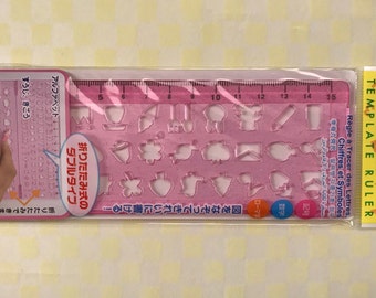 Planner Template Ruler - Pink Folded Functional Ruler - Alphabets/Icon Images/Planner Ruler
