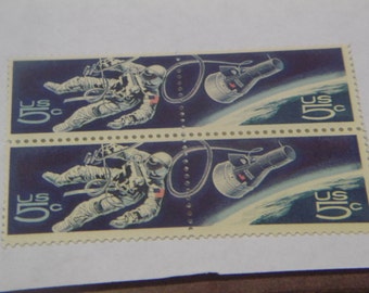 1965 Space Twins Stamp Block of 4