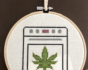 Baked with Love 4:20 Funny Crass Cross Stitch