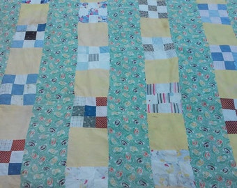 Vintage Antique Feedsack Patchwork Quilt