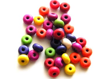 50 Tiny Donut Rondelle Beads 6x3mm