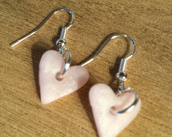 Rose quartz clay earrings