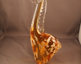 70er 60er Jahre Giraffe mungeblasene abstrakte Glas Figur Glasfigur Skulptur Objekt Mid Century Modern Murano Stil sehr schwer