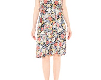 1930s Floral Satin Dress Size: 6
