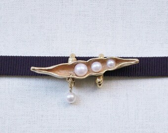OBIDOME "Pea" Obi Brooch with Obijime cord Japanese kimono accessory tin casting