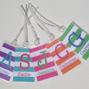 Bright Stripes Bag Tag - Custom Luggage Tag - Monogram Bag Tag - Buy 4, Get 1 Free!
