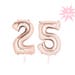 Rose Gold 25 Balloons - 34 Inch Number Balloons, Jumbo Number Balloons, 25 Anniversary Balloons, 25 Birthday Balloons, Quarter of a Century