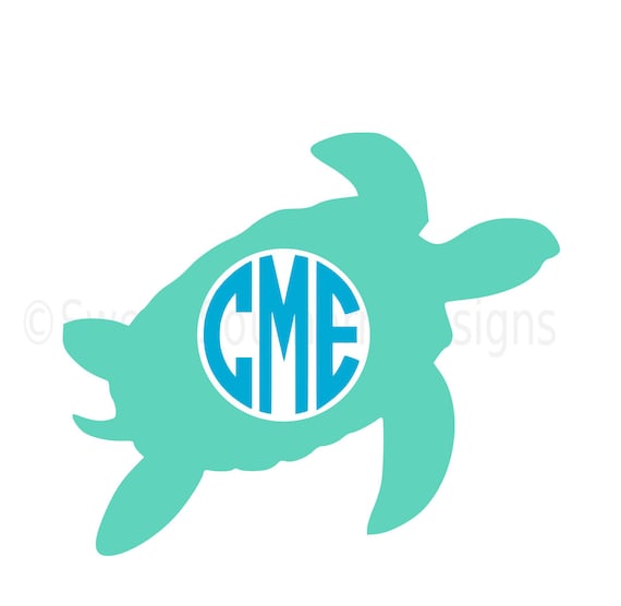 Download Monogram turtle SVG instant download design for cricut or