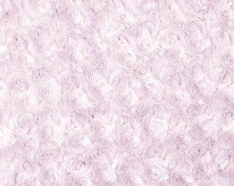 Light Pink Rosebud Cuddle Minky Fabric, Sold by The Yard
