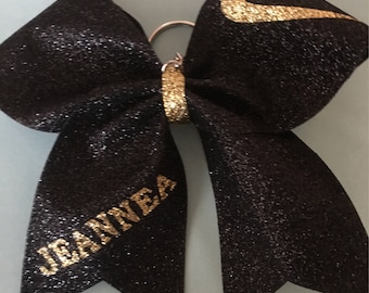 Personalized Nike Glitter Cheer Bow Keychains