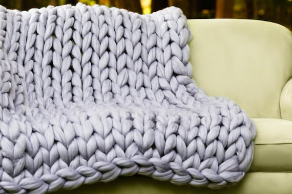 kit tricot couverture grosse laine