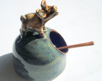 Piglet - salt cellar or salt pig Made to order