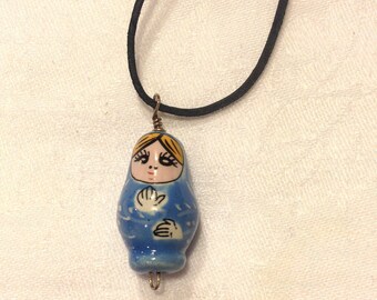 Matryoshka Necklace, Blue
