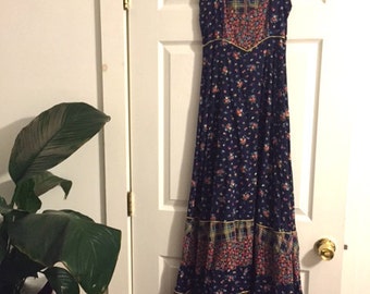 Gunne Sax Floor Length Prairie Dress - 70s boho