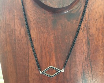 Black diamond shaped necklace