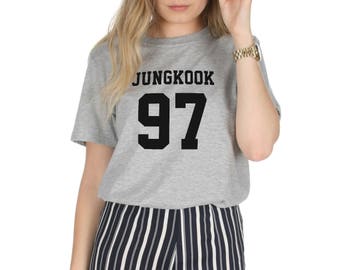 Jungkook 97 T-shirt Top Shirt Tee Fashion KPOP Band Fangirl BTS Jungshook