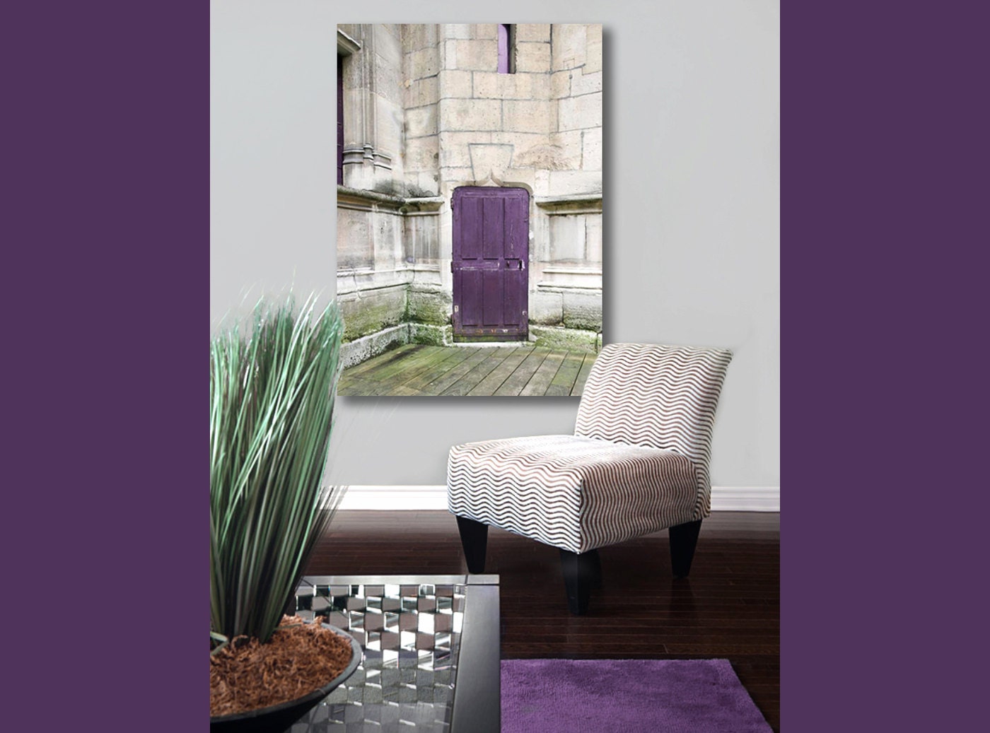 Large Canvas Art Purple Door In Paris Photography On Large Canvas Art Purple Door In Paris Photography On