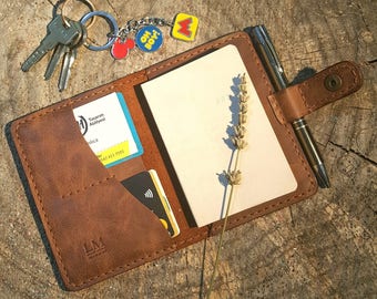 Handcrafted Leather Notebookcase & Passcase 2 in1