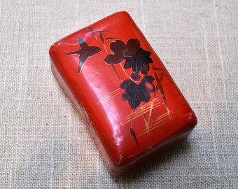 Japanese lacquer ware box, gift box, trinket box