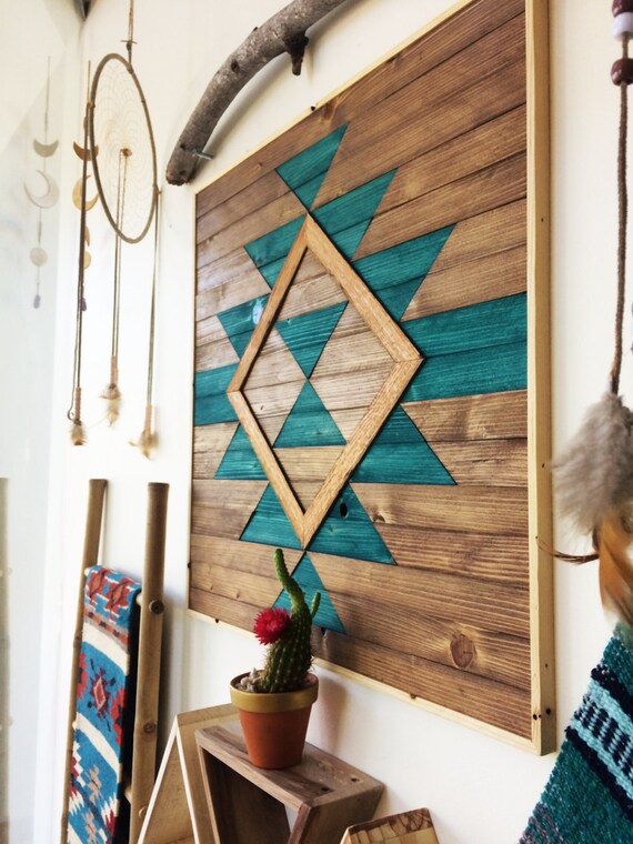 Reclaimed Wood Wall Art Wooden Wall Art Geometric Wood Art