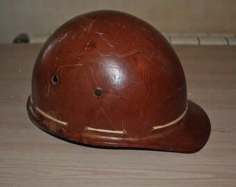 Vintage Soviet construction helmet