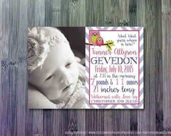 Woot Woot Owl Birth Announcements | BA15