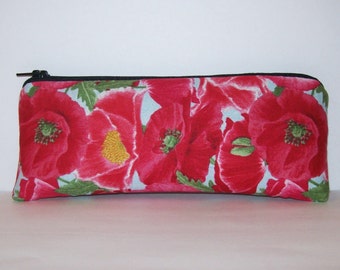 Poppies Pipe Pouch, Pipe Case, Pipe Bag, Glass Chillum Cozy, Stoner Girl Gift, Floral Pouch, Hippie Purse, Vape Pen Case, Pouch - 7.5" LARGE