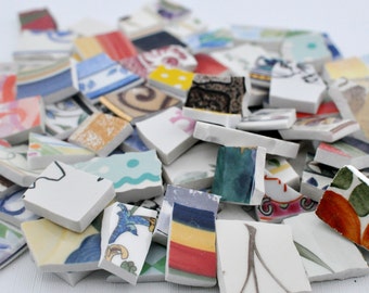150 - Broken Plate Tiles - Colorful Mix - Mosaic Tiles - Assortment