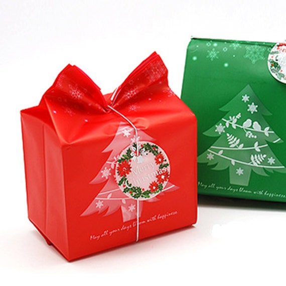 Items similar to 10 Christmas Tree Plastic Bags Red (3.7 x 7.9in) on Etsy