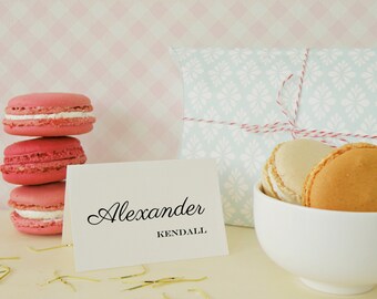 Pack of 10 Personalised Tent Place Name Cards-Party/Wedding
