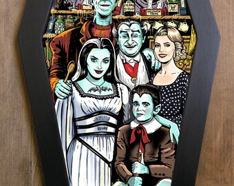The Munsters coffin framed print.