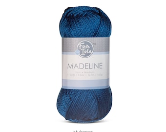 Fair Isle Madeline Acrylic Yarn, Medium Weight Knitting and Crochet Yarn, Vegan Yarn, 100g, Blue Yarn, Blue tone Yarn