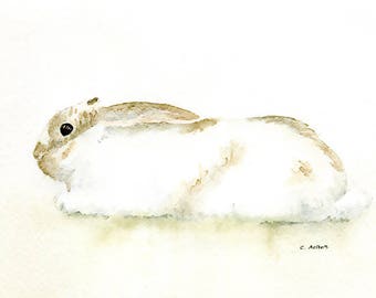Original Painting of a Rabbit 5 x 7 Watercolor