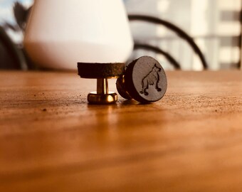 Leather Cufflinks - Black