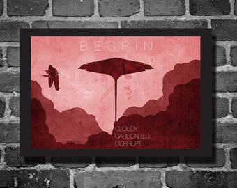 Star Wars Bespin movie poster minimalist poster star wars art travel poster