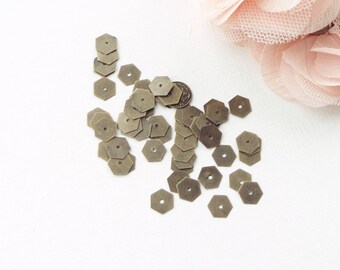 bronze bead caps, bronze bead CAP, metal bead hexagonal bronzex25