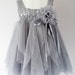 Silver Gray Baby Tulle Dress With Empire Waist And Stretch