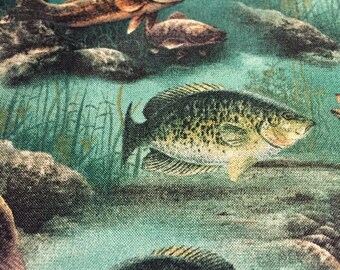 1 & 3/4 yard Underwater fish cotton fabric