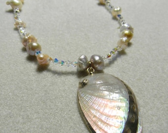 Swarovski Crystal and Shell Necklace