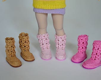 Knitted boots for Littlefee, Yosd, 1/6 Bjd dolls.