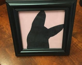 German Shepard Framed Silhouette