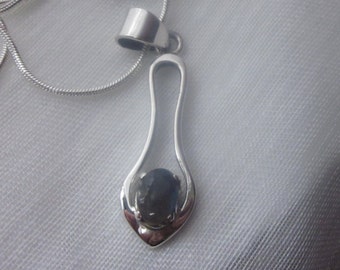 Incredible, Polished, Laboradorite gemstone, Rain Dropped Pendant Necklace