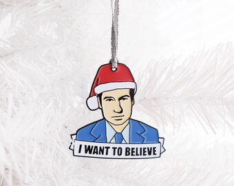 X-Files I want to believe Christmas ornament