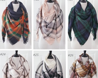 Plaid Blanket Scarf, Blanket Scarf, Tartan Plaid Scarf, Gift For Her, Oversized Blanket Scarf, Plaid Scarf, Christmas Gifts, Monogrammed