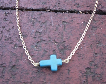 Turquoise Cross Necklace
