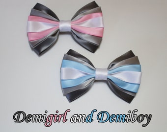 Demigirl and Demiboy Pride Bow