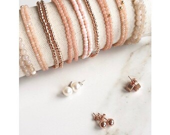 Peach Moonstone Wrap Bracelet