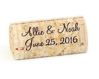 Personalized Wine Cork Place Card Holders, Front Print Only, Cork Card Holder or Escort Card Holder, Made From High Quality Wine Corks