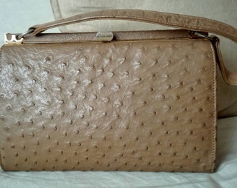 Vintage genuine ostrich leather bag