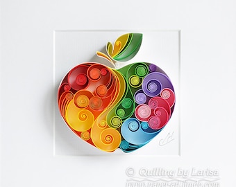 Quilling Paper Wall Art - The apple
